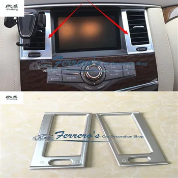 2 бр./лот Автомобилни стикери ABS Хромирани апликации върху Предната централна капака на климатик За Nissan Armada Patrol Royale Nismo Y62 2016-2018