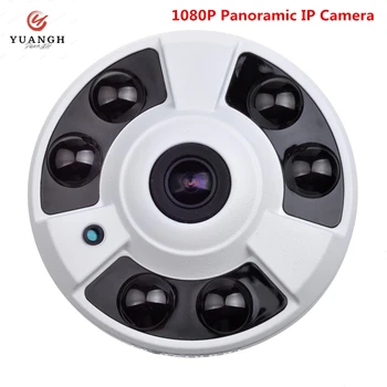 1080P HD IP камера за видеонаблюдение на 180 градуса 360 градуса обектив IR за нощно виждане куполна домашна камера за сигурност Xmeye APP