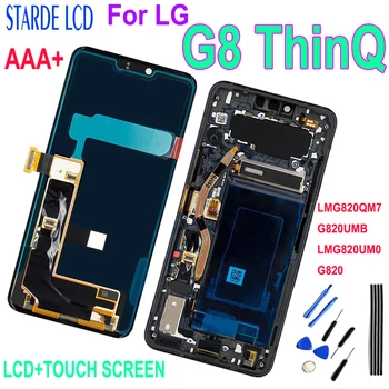 6,1'Для LG G8 LCD Сензорен дисплей Дигитайзер в събирането на LMG820QM7 G820UMB LMG820UM0 G820 с рамка За LG G8 ThinQ Екран