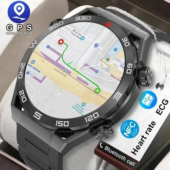 NFC Смарт Часовници Мъжки 454*454 HD AMOLED Екран, ЕКГ + ТОЧКИ Bluetooth Предизвикателство GPS Тракер Сърдечната Честота Часовници IP68 Водоустойчив За Huawei