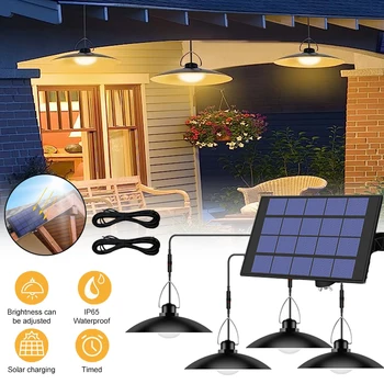 Окачен лампа за слънчева батерия, външна водоустойчива led лампа, актуализация, контрол на яркостта, лампа, градина, ферма, двор, безопасно осветление