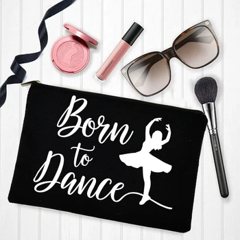 Born To Dance косметичка, дамски модни чанти Harajuku, ежедневни танци и балет чанта за червило, множество чанта от еко-платно