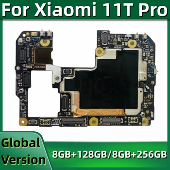 Дънна платка за Xiaomi 11T Pro, оригинален отключени модул на печатната платка, на основните заплати, на глобалната фърмуер, 128 GB, 256 GB