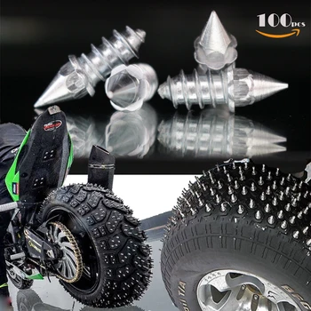 100шт 25 мм вълнуващи снежните има шипове M6 за оф-роуд автомобили, ATV Размер гуми за нокти против хлъзгане на колелото на снежните против хлъзгане, ледени шипове за гуми