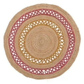 Килим в плетеном стил от естествен юта, обръщане на килим в селски стил, модерен вид, декорация на спалня