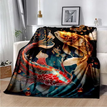 3D Флисовое одеяло с рибки от подводния свят, чаршаф за дивана, флисовое одеяло, фланела, на топло и меко флисовое коварен одеяло за пътуване