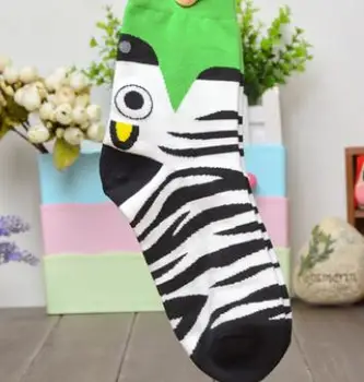 120 двойки/лот fedex fast дамски памучни чорапи с шарките на зебра, тигър и мишката, дамски чорапи модел 3D