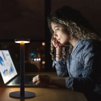 Луксозна модерна преносима акумулаторна светодиодна безжична настолна лампа, заряжающаяся чрез USB, офис настолна лампа, начало декор, нощна лампа, спалня