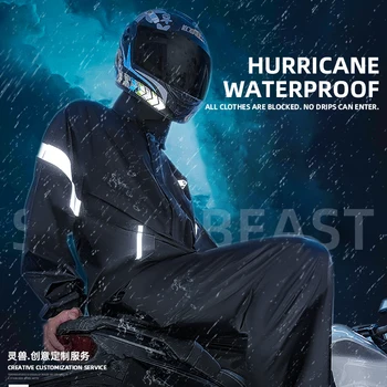 Spirit Beast, мотоциклетное светоотражающее пончо от дъжд, мъжки женски дрехи за дъжд, водоустойчив костюм, дъждобран унисекс, водоустойчив мушама с качулка