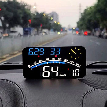 Автоматичен дисплей HUD-Head Up GPS Beidou Авто Hud скоростомер Компас проектор височина на автомобила, Аларма за превишаване на скоростта