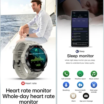 Нов K37 GPS Смарт Часовници За Мъже 1,32 IPS 480 ма Фитнес Тракер 24/7 Сърдечната честота, IP68 Водоустойчив Кръв ox Спорт на Открито Smartwatch