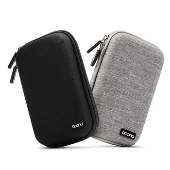 2X BOONA Водоустойчива Чанта За Съхранение на 2,5-Инчов Мобилен Твърд диск, Захранване USB Устройство За Пренос на Данни Слушалки Сиво и Черно