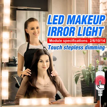 Led лампа за огледало за грим, тоалетка, лампа, USB, Голливудское козметично огледало, лампа 12V, led лампа за суета, за украса в банята, с монтиран на стената лампа