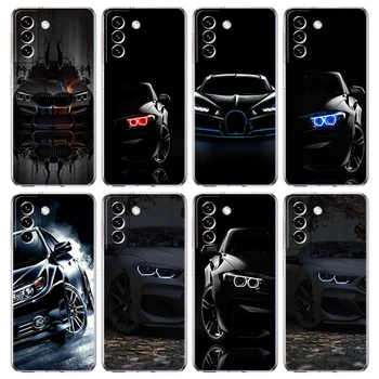 Стръмен Черен Спортен Автомобил Калъф за телефон Samsung Galaxy S23 S20 FE S21 S22 Ultra M22 M32 S10 S10E S8 S9 Plus 5G Прозрачна Обвивка