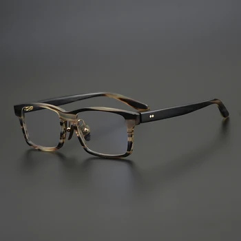 Висококачествена и модерна квадратна дограма от естествен рог на бизон ръчно изработени за мъже, рамки за очила, новост 2023, очила за късоглед жени за четене на рецепта