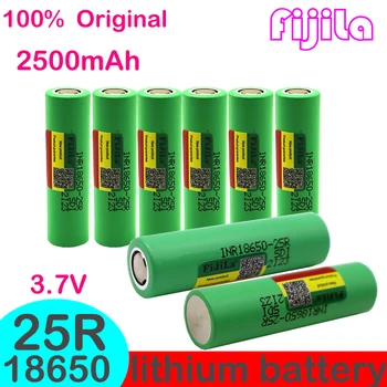 100% Оригинален INR18650 25R 1865 2500 mah 3,7 В 18650 Литиева батерия Batterijen Hoge Stroom с акумулаторна батерия 20A Power Cell