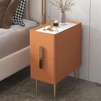 Малка странична масичка в скандинавски стил, модерно обзаведен кухненски шкаф с тясна каменна повърхност, самостоятелна спалня, 2 чекмеджета, дървени масички за спални