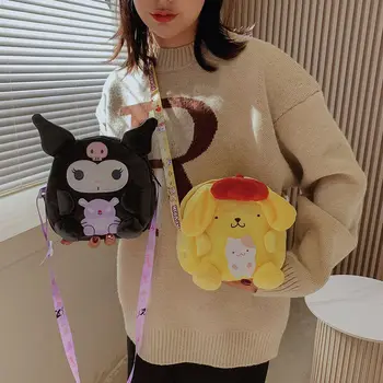 Нова раница Kawaii Sanrio Kuromi Cinnamoroll Pompompurin My Melody 산리오 Сладки Плюшени Играчки Женствена Чанта За Момичета Коледни Подаръци За Рожден Ден