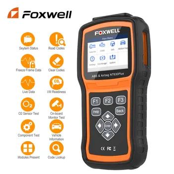 FOXWELL NT630 Plus OBD2 Скенер ABS, SRS Четец на код на Автомобилни въздушни възглавници OBD-II Диагностичен Инструмент за диагностика на кървене от спирачната система ABS