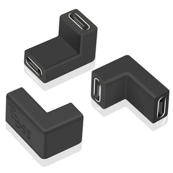 USB Type C 3.1 Женски Адаптер Нагоре/Надолу под Ъгъл Connector 10 Gbit/с удължителен кабел Конектор за Бързо Зареждане на Трансфер на Данни за Лаптоп