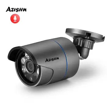 AZISHN H. 265 + Метална IP Камера 25 кадъра в секунда 4MP FULL HD 2560*1440 25 кадъра в секунда 6-лъчева IR камера с откриване на лицето IP66 Външна Камера за видеонаблюдение XMEye