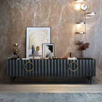 Италиански луксозен шкаф за телевизор, модерна минималистичная хол, модерен открит шкаф от каменна дъска, мебели за апартаменти Mueblesa, ШХВХД