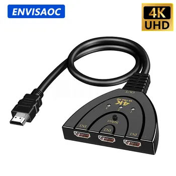 HDMI-съвместими KVM Switch-Сплитер 2K 4K 3D 3 входа 1 Изход Mini 3 Port VIdeo Switcher Хъб 1080P DVD и HDTV Xbox, PS3 PS4