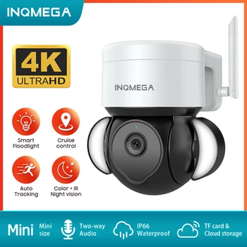 INQMEGA 8MP WIFI Прожектор за Двора Цветна IR Камера за Нощно Виждане Камера за Видеонаблюдение 4K Бързо Куполна IP Камера за ВИДЕОНАБЛЮДЕНИЕ