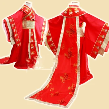 3 дизайн, танцов костюм на червената императрица от династията Тан, за малко момиче, cosplay ден за защита на децата, сценичното представяне на принцеса Ханфу