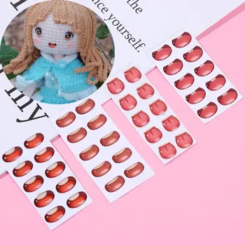 10шт Мультистайловые сладки мультяшные етикети за устата Аниме Фигурки на Кукли Орган за лице Пастьор Етикети САМ Куклени чипове за устата на хартиен аксесоар