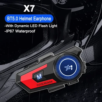 Мотоциклет Bluetooth 5,0 каска слушалки безжични хендсфри мото слушалки стерео музикален плейър водоустойчив с за конна езда, каране на ски