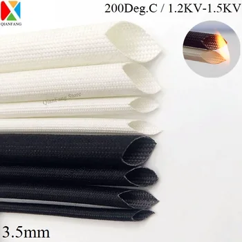 ID 3,5 мм изолация на кабелна ръкави от фибростъкло Меки плетени тръба от химически влакна, висока температура тръба Метална намотка Протектор 1 м