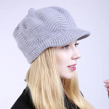 Модерни шапки за жени, есенно-зимни топли флисовые шапки, вязаная мека шапка от заек кожа, дамски ежедневни шапка, барета, женски подарък 2021