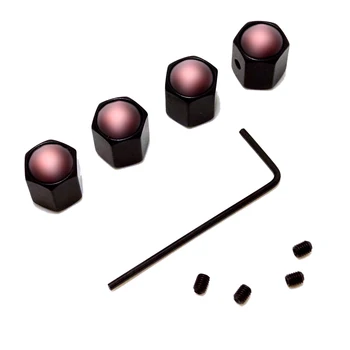 10 комплекта стръмни черни кепета с кражба спирачка заключване, капачки за въздушни клапани, гуми за поръчка със смесен логото на #AM4759