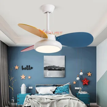 Низкопольный led вентилатор на тавана, лампата, 30 см, 36 см, вентилатори dc, тиха полилей, модерен вентилатор, трапезария за момичета и момчета, спалня