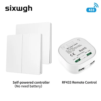 SIXWGH Безжично дистанционно управление Без Батерии RF433Mhz С Самостоятелен захранването Водоустойчив Прекъсвач светлина 16A AC 85 В-240 v 60 Hz/50 Hz