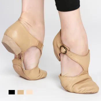 Черно-кафяво-розови обувки Wimen от естествена кожа за деца и възрастни, професионална сандали за учители, китайски дамски сандали за джаз танци