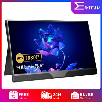 EVICIV 15,6-Инчов 1080P FHD Преносим IPS-Екран, Съвместим С HDMI, Слот Пътен Дисплей За Raspberry Pi 4 Switch PS5 Xbox
