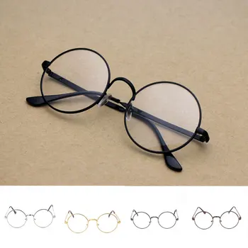 2022 Нов мъж жена Ретро Украсяват големи кръгли очила Прозрачна метални рамки за очила Черен, сребрист, златист цвят очила Очила