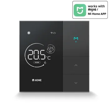 Интелигентен температурен регулатор за домашно подово отопление Работи с приложението Smart Mijia Черен WiFi термостат