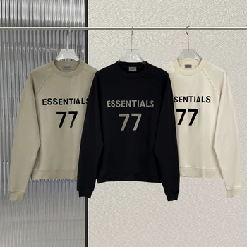 Нови свитшоты Essentials с логото и флокированным принтом, качулки оверсайз, мъжки и дамски памучни пуловери в стил хип-хоп