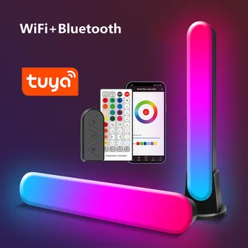 RGB Настолна цветна атмосфера Музикална нощна светлинна лента led лампиона WIFI + Bluetooth Smart APP Control Начало декор за хола