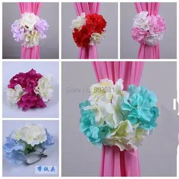 2014 нов корейски цвете хортензия клип на Сватбена украса, на фона на марля завеса на цветя клип, четири павилиона цветна клип