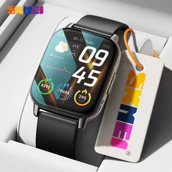 SKMEI 1,85-инчов смарт часовници с капацитет от 280 mah, мъжки крачкомер, мониторинг на сърдечната честота, IP68, водоустойчив смарт часовници с Bluetooth-разговори, за Android и ios
