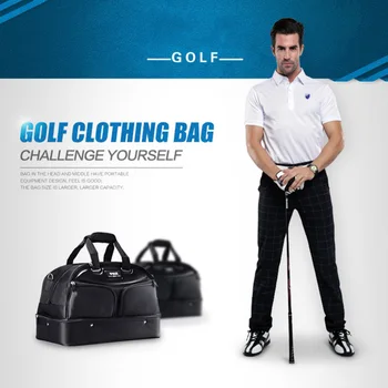 Чанта за дрехи за голф, мъжки черни обувки, чанти за опаковане, двуетажно чанта за дрехи с голям капацитет