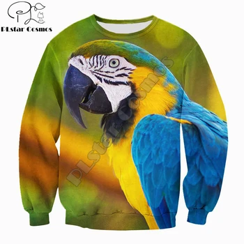 PLstar Cosmos Красива Hoody с участието на Животни Love Parrot, Пуловер с дълги ръкави и 3D Принтом, Ежедневни градинска облекло Унисекс YW-04