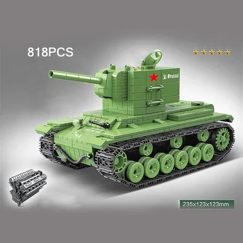 Световна Война Съветският Съюз KV-2 Тежък Танк Военен Модел Градивен елемент на WW2 Армейските Фигурки Автомобил Тухлена Играчки За Момчета, Подаръци