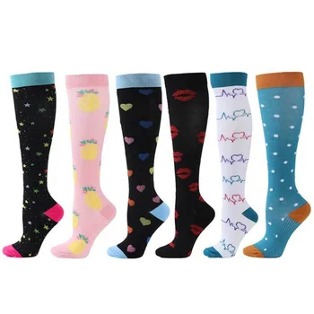 Дамски спортни чорапи, 6 двойки, мъжки чорапи за джогинг, футбол марафонские компресия чорапи, дамски спортни компресия спортни чорапи