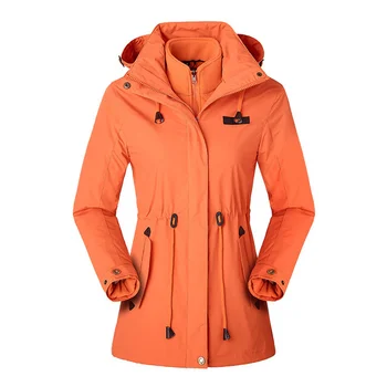 Дамски зимни градинска руното топло яке Hik за къмпинг, трекинг, ежедневни спортове, якета са с качулка, ветровка, мека обвивка, ски облекло