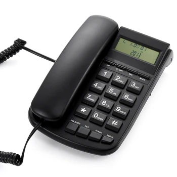 Кабелен стационарен телефон стационарни телефони с голям бутон с функция за идентификация на обаждащия се